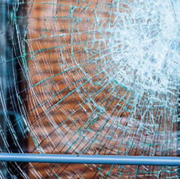 Safety window film providing protection in a commercial space